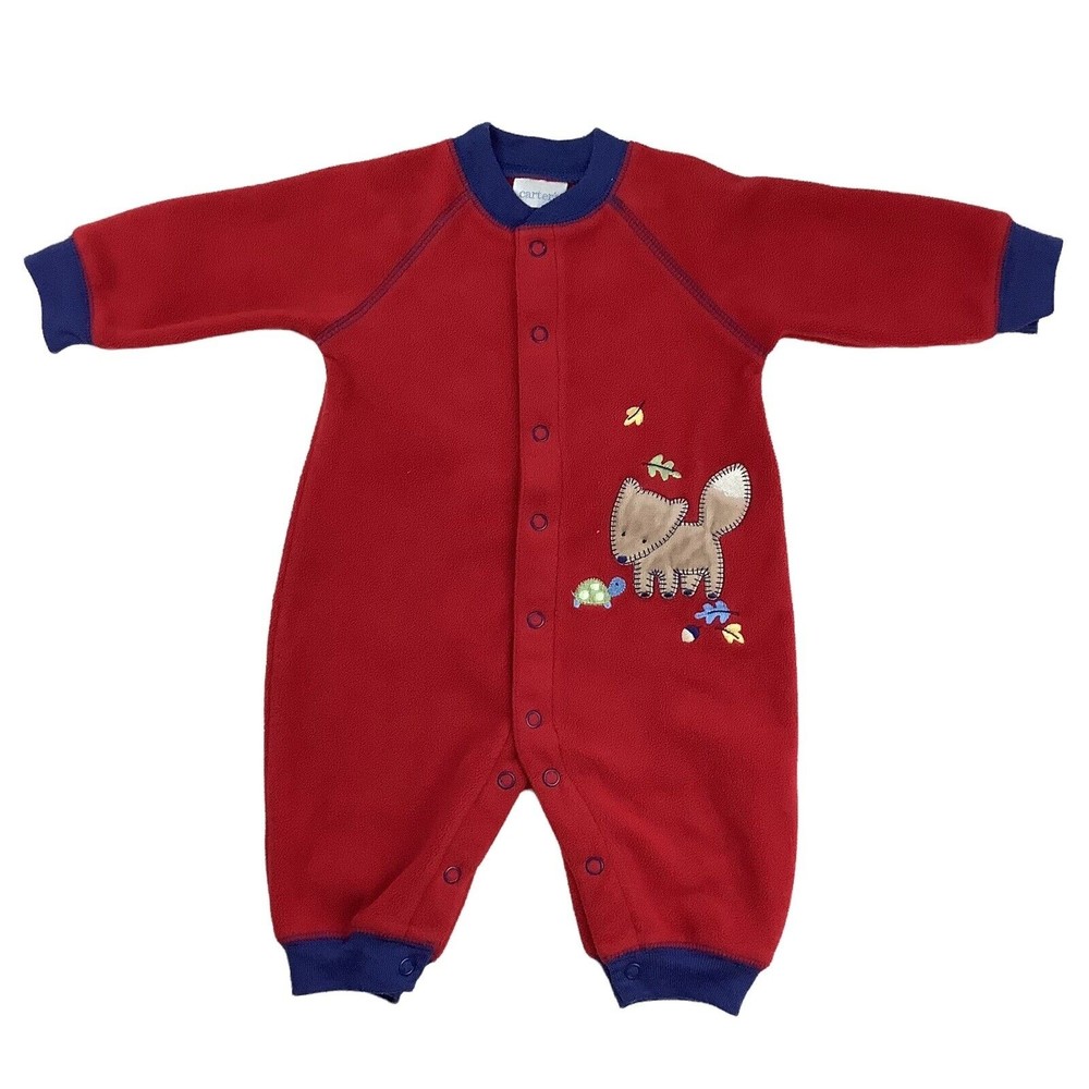 Carter’s Baby Boy Girl Unisex 3-6 Months Red Blue Long Sleeve Body Suit Fleece